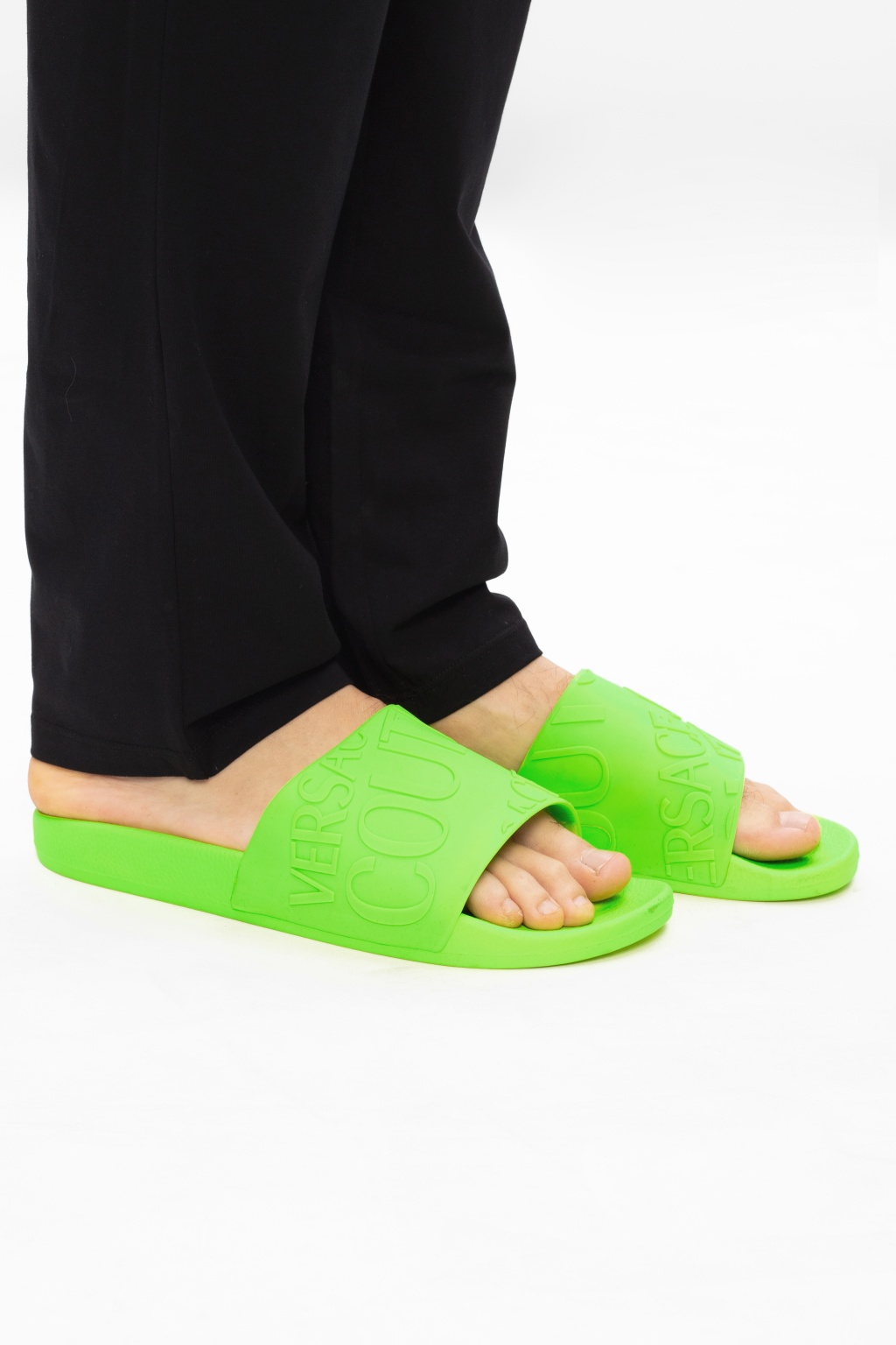 Neon green best sale versace slides